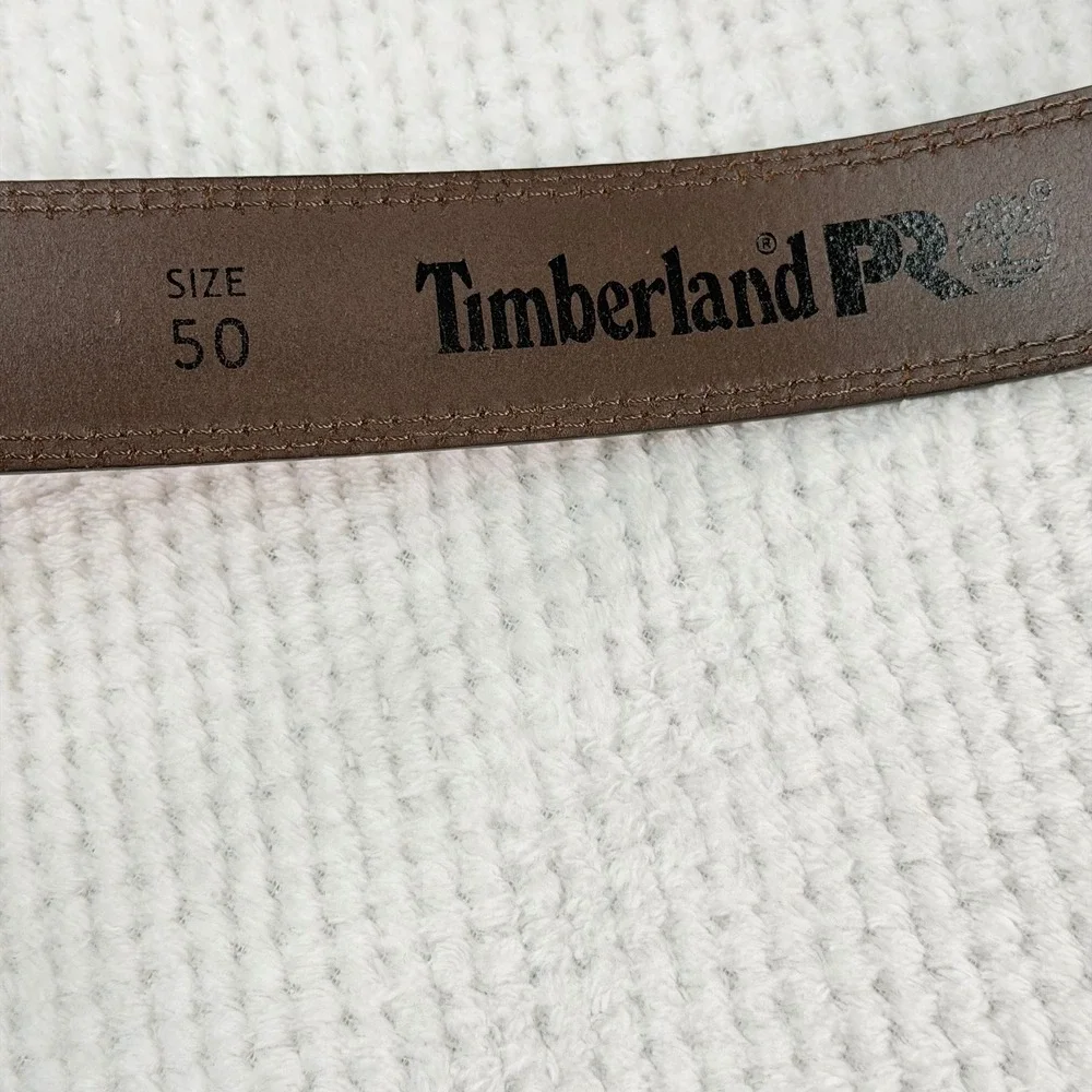 Timberland PRO Mens Brown Full Grain Leather Work Belt Size 50 Double Stitched